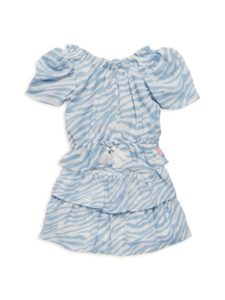 Image of sale on ​Little Girl’s 2-Piece Zebra-Print Top & Skirt Set