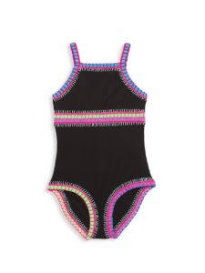 Image of sale on Little Girl’s & Girl’s Rainbow Embroidered One-Piece Swimsuit