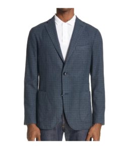 Image of sale on K Micro Check Slim Fit Wool & Silk Blazer