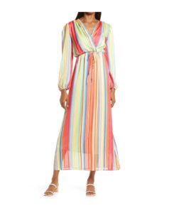 Image of sale on Rainbow Long Sleeve Maxi Dress