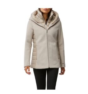 Image of sale on Viviana Mix Media Hooded Wool Blend Jacket