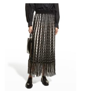Image of sale on Plaid Woven Skirt w/ Fringe Trim size 8,14
