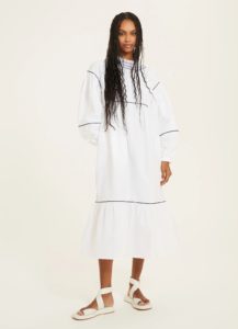 Image of sale on Smocked Puff Sleeve Midi Dress
