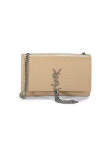 Image of sale on Medium Kate Croc-Embossed Leather Shoulder Bag