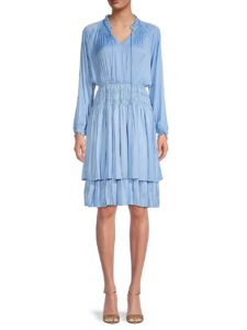 Image of sale on Tie-Front Pleated Dress 40 inches