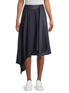Image of sale on Vibo Twill & Matte Jersey Asymmetric Skirt