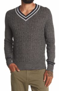 Image of sale on Cable Knit V-Neck Sweater