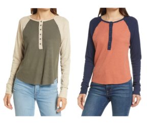 Image of sale on Raglan Sleeve Henley Top