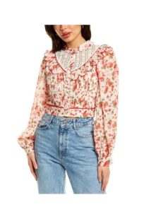 Image of sale on Beulah Pleated Lace Top
