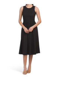 Image of sale on Sleeveless Smocked Top Knit Midi Dress
