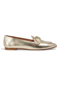 Image of sale on Infinite appliquéd metallic leather loafers