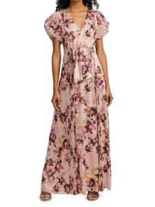 Image of sale on Floral Belted Maxi Dress