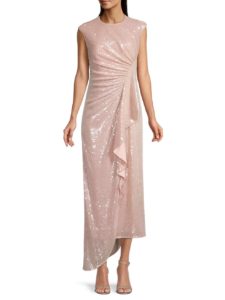 Image of sale on Evening Carla Shirred Sequin Dress