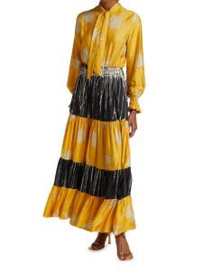 Image of sale on Ope Mixed-Print Cotton Shirtdress