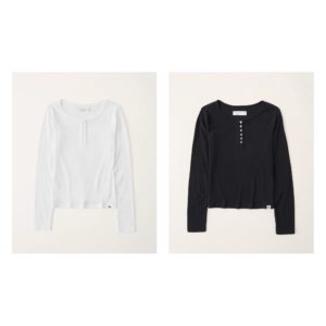 Image of sale on long-sleeve ribbed henley