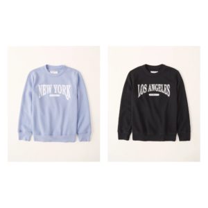 Image of sale on oversized los angeles graphic crew sweatshirt