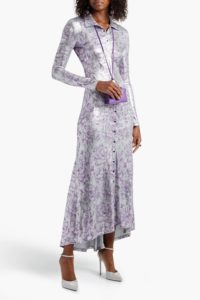 Image of sale on Metallic floral-print jersey midi dress