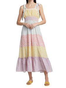 Image of sale on Mixed-Print Tiered Maxi Dress