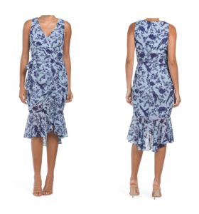 Image of sale on Floral Ruffle Wrap Style Dress