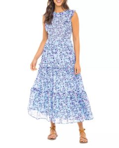 Image of sale on Iris Printed Smocked Dress