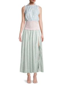 Image of sale on Floral-Print Smocked-Waist Dress