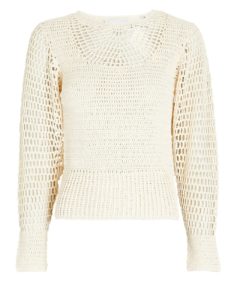 Image of sale on Cece Metallic Crochet Knit Sweater