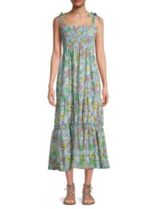Image of sale on Floral Tiered Midi Dress