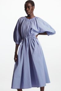 Image of sale on VOLUME-SLEEVE MIDI DRESS