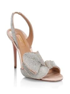 Image of sale on Cherry Crystal-Embellished Satin Slingback Sandals