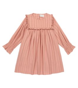 Image of sale on Paige striped ruffled cotton dress