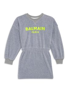 Image of sale on Little Girl’s & Girl’s Logo Embellished Velour Dress