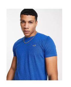 Image of sale on T-shirt with logo in blue