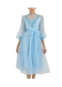 Image of sale on Elbow-Sleeve Midi Dress
