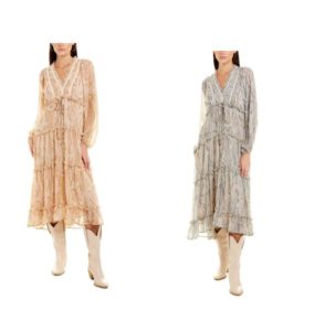 Image of sale on Paisley Lace Trim Tiered Dress