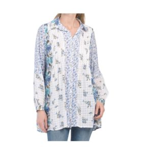 Image of sale on Printed Pintuck Shirt