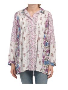 Image of sale on Tunic Pintuck Printed Shirt