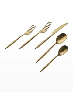 Image of sale on Milano Matte Gold 20-Piece Flatware Set – 18/10