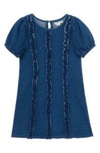 Image of sale on Kids' Ruffle A-Line Denim Dress