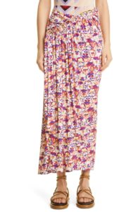 Image of sale on x Fondation Vasarely Ruched Sunny Pansy Chain Detail Jersey Skirt