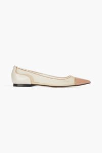 Image of sale on Vernice color-block patent-leather and mesh point-toe flats