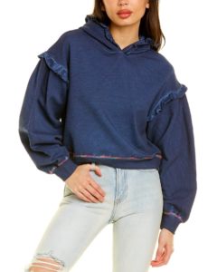 Image of sale on Something Navy Ruffle Hoodie