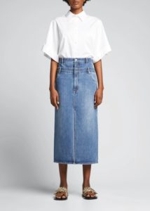 Image of sale on Classic Wash Double-Waisted Denim Skirt