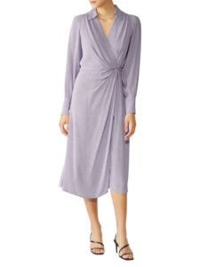 Image of sale on Gilliane Checked Draped Midi Dress