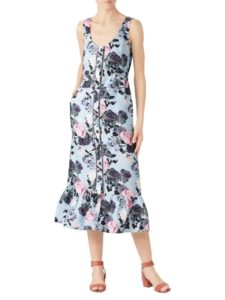 Image of sale on Garden Floral Linen Midi Dress