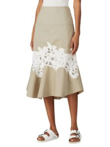Image of sale on Lace Trim Midi Trumpet Skirt