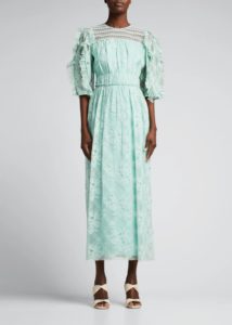 Image of sale on Chantilly Lace Ruffle-Trim Midi Dress Size 6