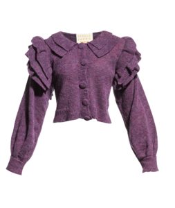 Image of sale on Cropped Alpaca Ruffle Cardigan