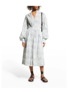 Image of sale on Blouson-Sleeve Midi Dress size 4, 6, 10