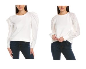 Image of sale on Puff Sleeve Sweatshirt 54% off