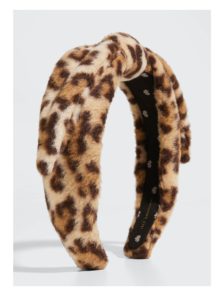 Image of sale on Veronica Leopard-Pattern Fleece Bow Headband